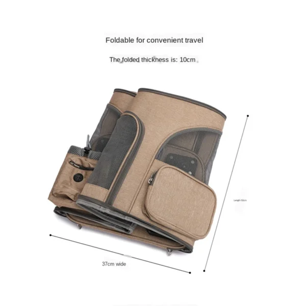 Pet Travel Trolley Bag Draw Bar Pet Stroller Travel Carrier Cat Backpack Cage Adjustable Detachable Expandable Carrying Backpack - Image 6