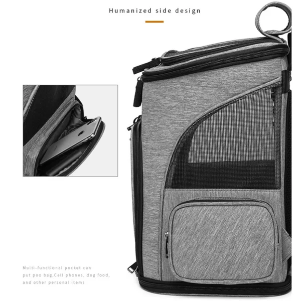 Pet Travel Trolley Bag Draw Bar Pet Stroller Travel Carrier Cat Backpack Cage Adjustable Detachable Expandable Carrying Backpack - Image 3