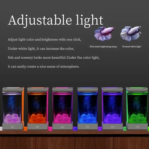 1.4L Betta Fish Tank Desktop Mini Aquarium Light Intelligent Temperature Control Ecological Self-circulating for Desktop Decor - Image 5