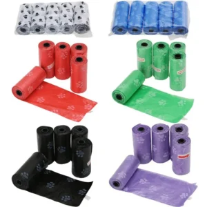 5pcs Pet Garbage Bag Dog Poop Bag Garbage Bags Cleaning WasteDisposable Trash Pouch Portable Bag