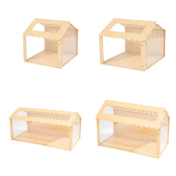 Hamster Wood Cage Habitat Exercise Toy Mice Rat Habitat Nesting Villa Breathable for Guinea Pig Gerbils Rutin Chicken Hideaway - Image 4