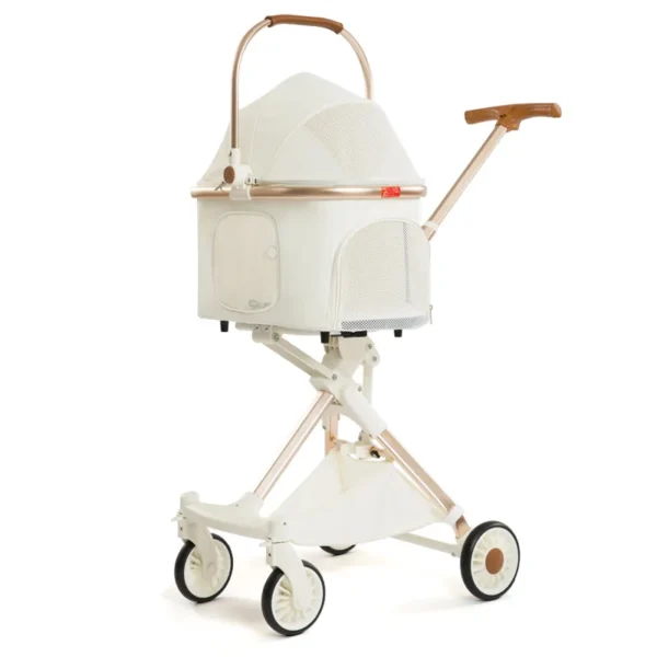 Foldable Pet Stroller 4 Wheels Lightweight Outdoor Travel Pet Trolley Bearing Weight 15 KG For Cats Small Dogs Pet Supplies - Image 5