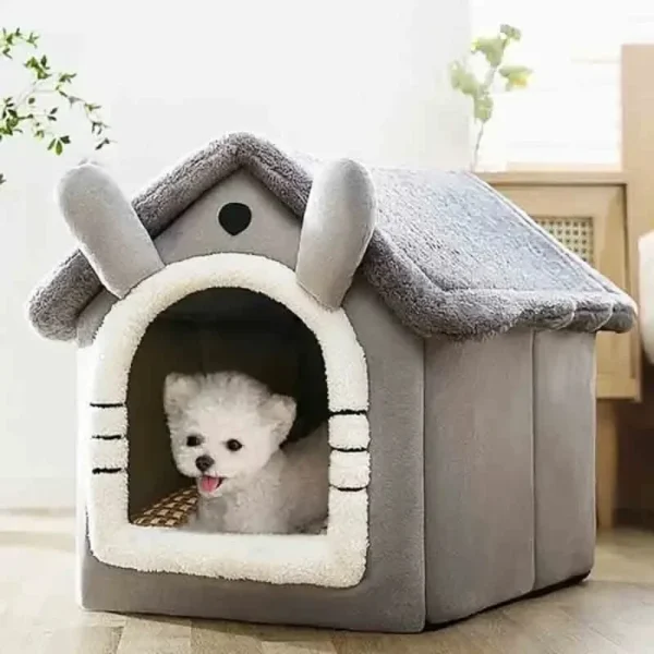 Indoor Warm Dog House Soft Pet Bed Tent House Dog Kennel Cat Bed Suitable Four Season Universal Removable and Washable Cushion - Image 2