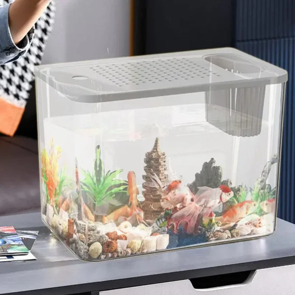Transparent Turtle Tank Aquarium Fish Bowl Small Aquarium Fish Tank Kit Multifunctional Office Desktop Home Ornaments Decor 2024 - Image 2