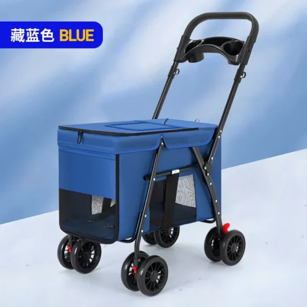 Medium To Large-sized Dog Pet Cart Dog Cat Teddy Baby Stroller for Outdoor Use Small Pet Cart Lightweight and Foldable - Image 6