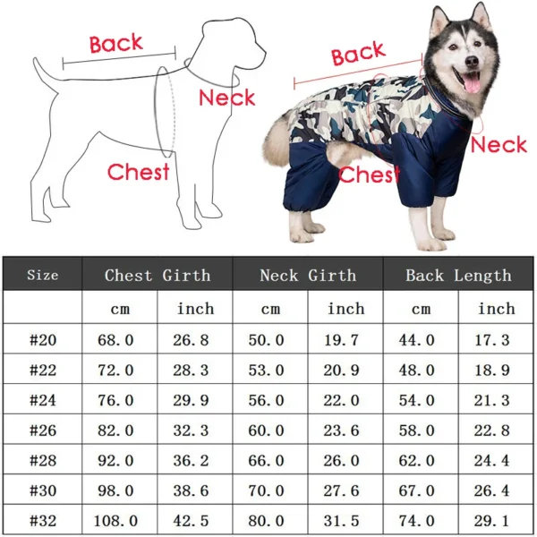 Winter Dog Clothes Super Warm Large Dogs Jacket Thicken Pet Cotton Coat Waterproof Dog Jumpsuits For French-Bulldog Overalls - Image 6