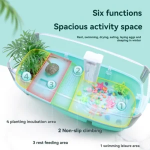 Transparency Turtle Tank House With Areas To Breed Feed Swim Bask Enclosure Water Cage Reptile Habitat