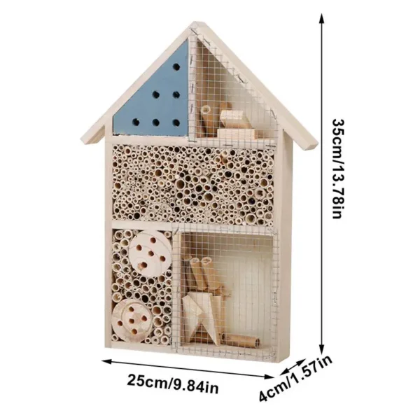 Wooden Bee House Wooden Garden Bugs Hotel Handmade Habitat Bugs Hotel Shelter Hanging Insect Hotel for Bee Butterfly Ladybirds - Image 6