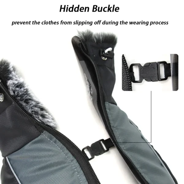 Waterproof Large Dog Clothes Winter Dog Coat With Harness Furry Collar Warm Pet Clothing Big Dog Jacket Labrador Bulldog Costume - Image 6