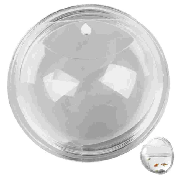 3D Acrylic Fish Bowl Plant Pot Wall Mounted Hanging Aquarium Transparent Round Flower Plant Vase Home Decoration - Image 2