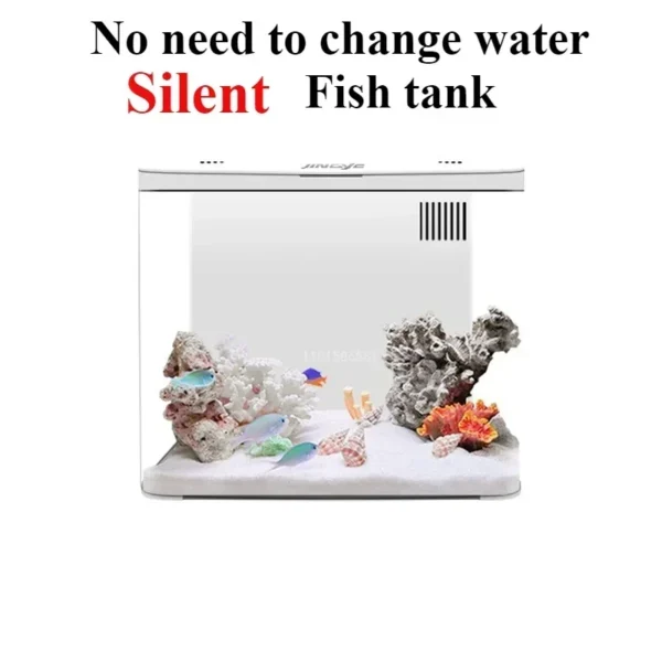 Mini Fish Tank Desktop Decora Aquarium USB Self-circulating Ecological Aquarium Pump Oxygenation Filter Light Fish Tank Set - Image 4