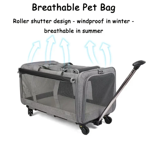 Breathable Pet Trolley Case Large Portable Lightweight Cat bag detachable dog Trolley Case outdoor Cat dog travel Carrier bag - Image 2