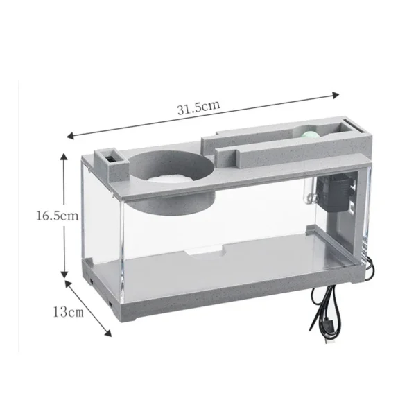 Mini Aquarium Fish Tank Kit Multi-functional Creative Filter USB Silent Water Circulation Office Desktop Home Furnishings - Image 6