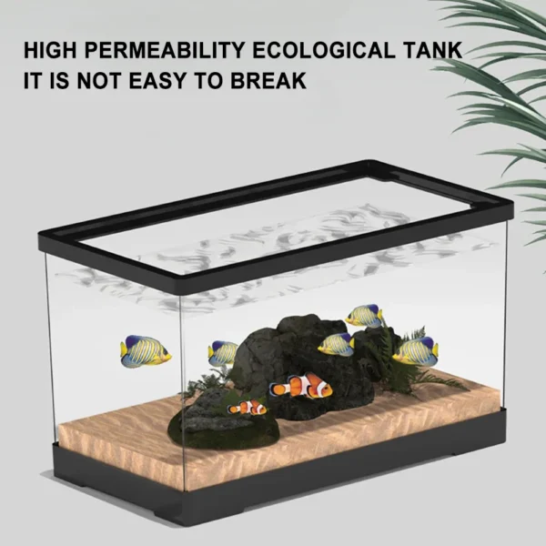 Large 60cm Aquarium Fish Tank Acrylic High-definition Transparent Detachable Anti Drop Plastic PET Breeding Box for Turtles - Image 3