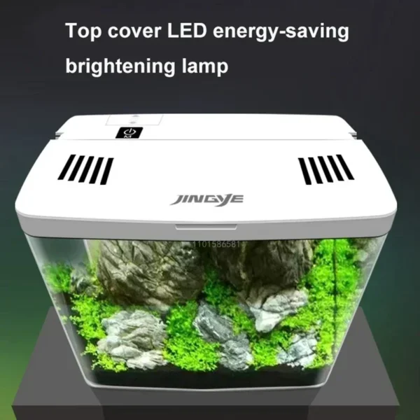 Mini Fish Tank Desktop Decora Aquarium USB Self-circulating Ecological Aquarium Pump Oxygenation Filter Light Fish Tank Set - Image 2