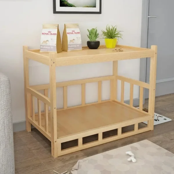 Solid Wood Dog Cat Kennel Smooth Polished Teddy Dogs Kennel Luxury Durable Eco-Friendly Large Wooden Pet House Wooden Puppy Bed - Image 5