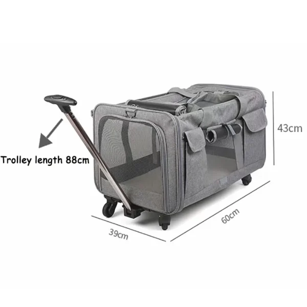 Breathable Pet Trolley Case Large Portable Lightweight Cat bag detachable dog Trolley Case outdoor Cat dog travel Carrier bag - Image 5