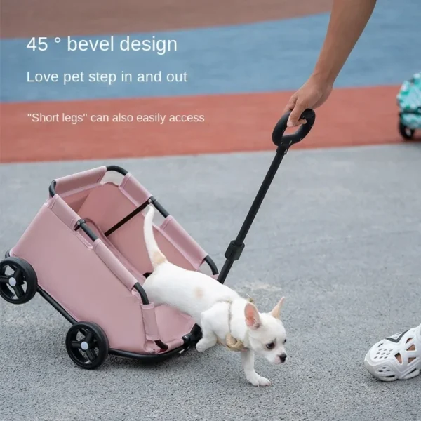 4 Wheels lightweight Folding Dog Teddy Stroller Dog Cat Pet Stroller for Travelling Shopping Walking Playing for Small Dogs Cats - Image 4