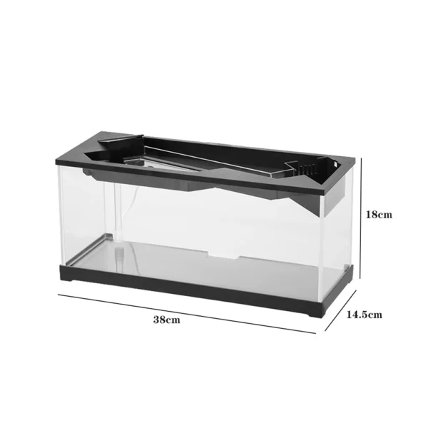 Betta Fish Tank Aquarium Fish Tank Kit With Transparent Cover LED Light Ecological Cycle System Heating Desktop Micro Fishbowl - Image 4
