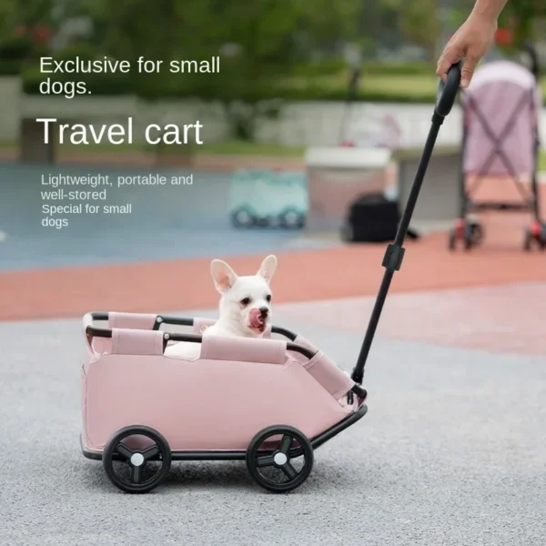 4 Wheels lightweight Folding Dog Teddy Stroller Dog Cat Pet Stroller for Travelling Shopping Walking Playing for Small Dogs Cats - Image 2