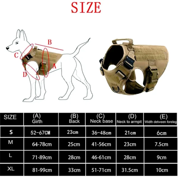 K9 Tactical Military Vest Pet German Shepherd Golden Retriever Tactical Training Dog Harness and Leash Set For All Breeds Dogs - Image 3