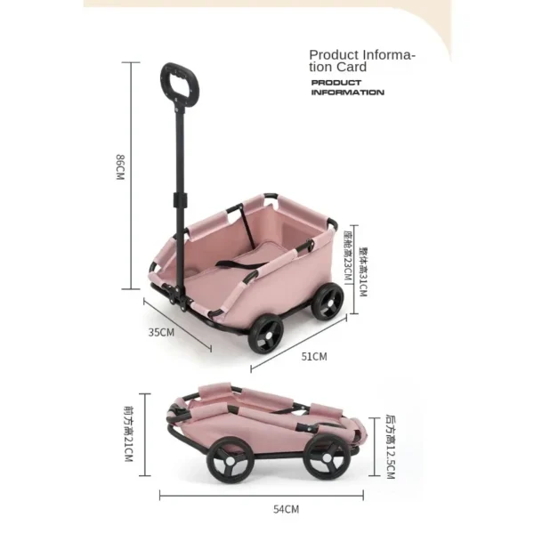 4 Wheels lightweight Folding Dog Teddy Stroller Dog Cat Pet Stroller for Travelling Shopping Walking Playing for Small Dogs Cats - Image 6