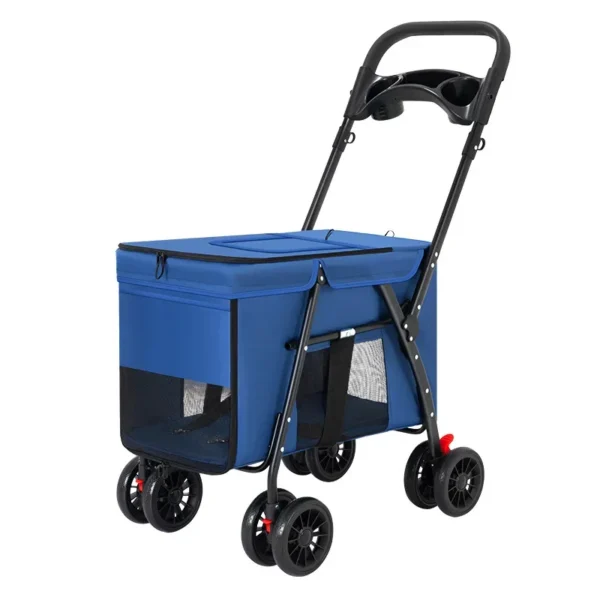 Medium To Large-sized Dog Pet Cart Dog Cat Teddy Baby Stroller for Outdoor Use Small Pet Cart Lightweight and Foldable - Image 5