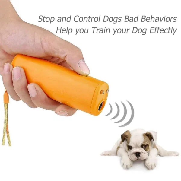 Ultrasonic Bark Arrester Lightweight with LED Flashlight Dog Repeller Plastic Dog Protection Device for Pet Training Accessories - Image 4