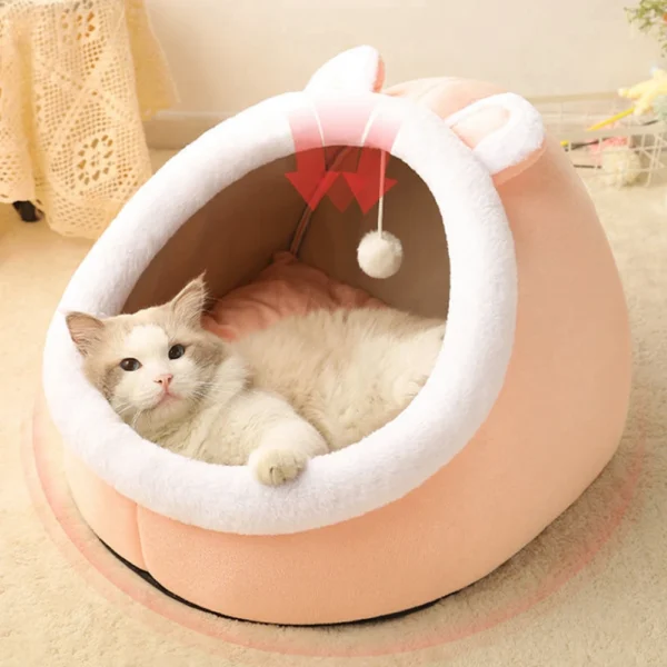 Cat Bed House Kennel Nest Round Pets Sleeping Cave Kitten Beds Pet Basket Cozy Kitten Lounger Cushion Cat House Tent Dog House - Image 6