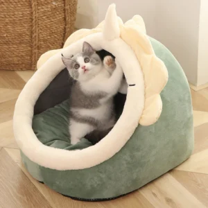 Cat Bed House Kennel Nest Round Pets Sleeping Cave Kitten Beds Pet Basket Cozy Kitten Lounger Cushion Cat House Tent Dog House
