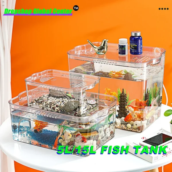 Transparent Acrylic Ornamental Fish Tank Ecological Breeding Box Living Room Desktop Landscaping Fish Tank Fishbowl Aquarium - Image 4