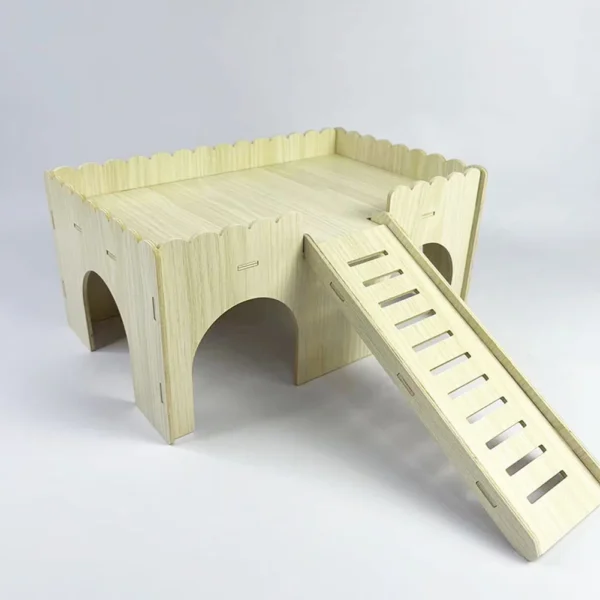 Guinea Pig Castle Hideout Large Ventilated Guinea Pig Hut Habitat Bed With Stairs And Doors For Hamsters Gerbil Rat Chinchillas - Image 3