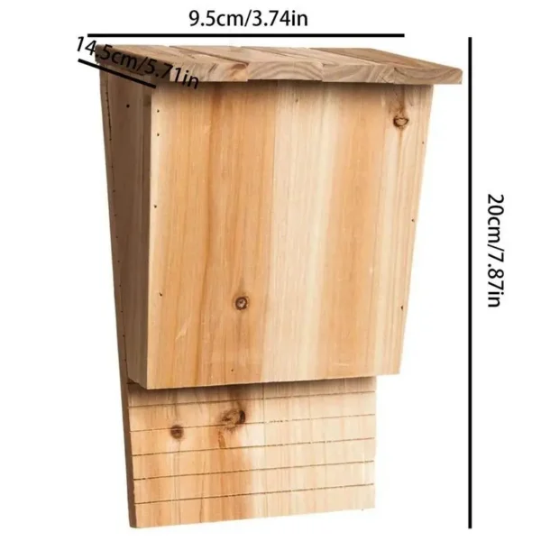 Outside Bat Habitat House Wooden Bat Shelter Outside Bat Habitat House Wooden Decor Wooden Bat Box Shelter & Nest - Image 6