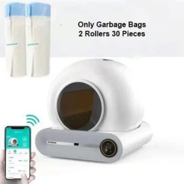 Litter & Housebreaking Original Cat Litter Box Trash Bag 2/4 Rollers Pet Automatic Cat Litter Box Poop Bag 1 Roller 15 Pc Bag - Image 2