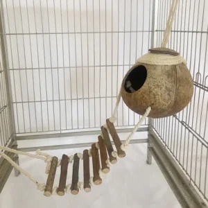 Parrot Natural Coconut Shell Bird Nest Hideout House Playpen Bird Supplies For Hamster Guinea Pigs Birds Houses Habitats