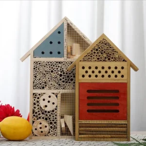 Wooden Bee House Wooden Garden Bugs Hotel Handmade Habitat Bugs Hotel Shelter Hanging Insect Hotel for Bee Butterfly Ladybirds