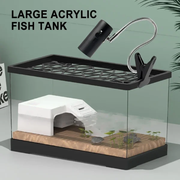 Large 60cm Aquarium Fish Tank Acrylic High-definition Transparent Detachable Anti Drop Plastic PET Breeding Box for Turtles - Image 2