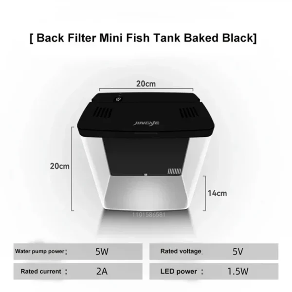 Mini Fish Tank Desktop Decora Aquarium USB Self-circulating Ecological Aquarium Pump Oxygenation Filter Light Fish Tank Set - Image 6