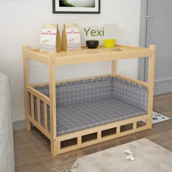 Solid Wood Dog Cat Kennel Smooth Polished Teddy Dogs Kennel Luxury Durable Eco-Friendly Large Wooden Pet House Wooden Puppy Bed - Image 4