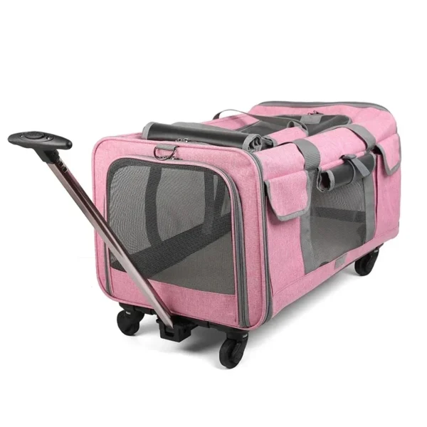 Portable Pet Trolley Case Detachable Universal Wheel Breathable Foldable Large Capacity Puppy Travel Bag Breathable Cat Carrier - Image 2