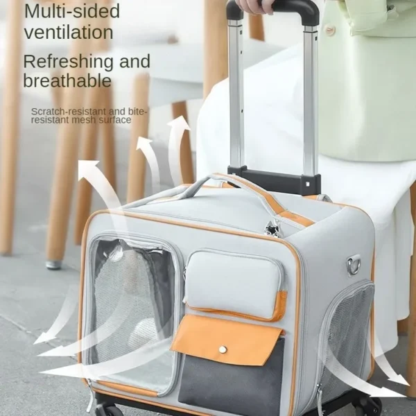 Pets Go Out with Portable Trolley Cases Pet Carrier with Wheels Suitcases Small Dogs Cats Pet Cat Travel Carrier for Out Going - Image 3