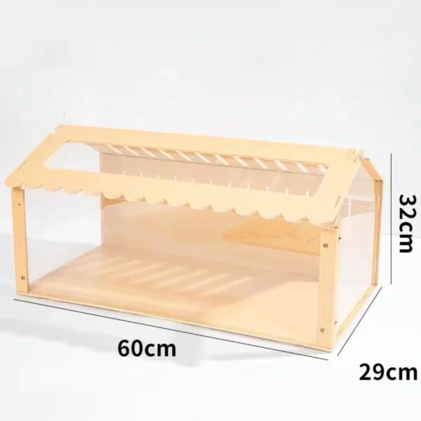 Hamster Wood Cage Habitat Exercise Toy Mice Rat Habitat Nesting Villa Breathable for Guinea Pig Gerbils Rutin Chicken Hideaway - Image 6