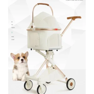 Foldable Pet Stroller 4 Wheels Lightweight Outdoor Travel Pet Trolley Bearing Weight 15 KG For Cats Small Dogs Pet Supplies