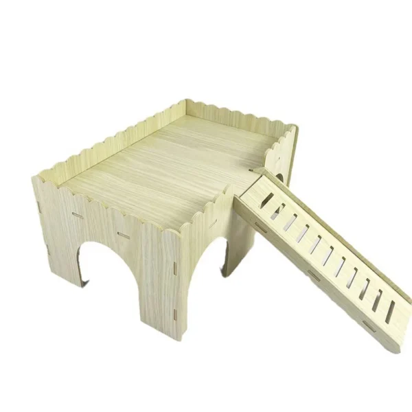 Guinea Pig Castle Hideout Large Ventilated Guinea Pig Hut Habitat Bed With Stairs And Doors For Hamsters Gerbil Rat Chinchillas - Image 2
