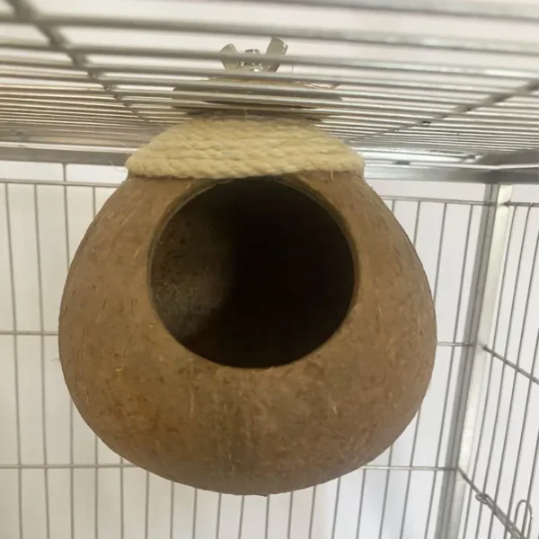 Parrot Natural Coconut Shell Bird Nest Hideout House Playpen Bird Supplies For Hamster Guinea Pigs Birds Houses Habitats - Image 2