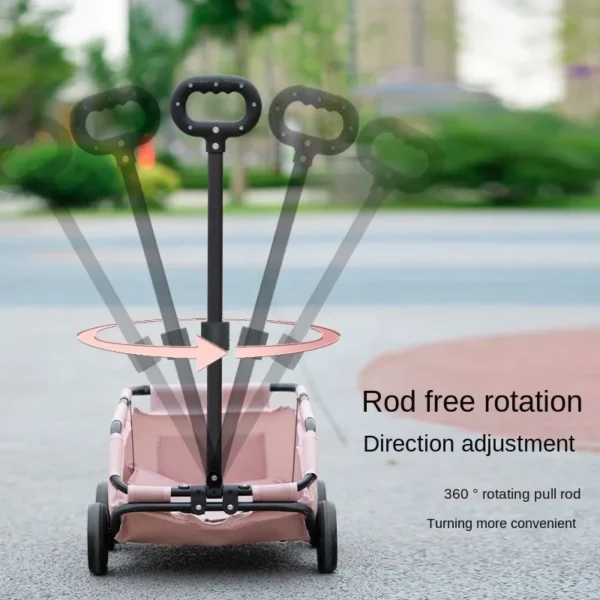4 Wheels lightweight Folding Dog Teddy Stroller Dog Cat Pet Stroller for Travelling Shopping Walking Playing for Small Dogs Cats - Image 3