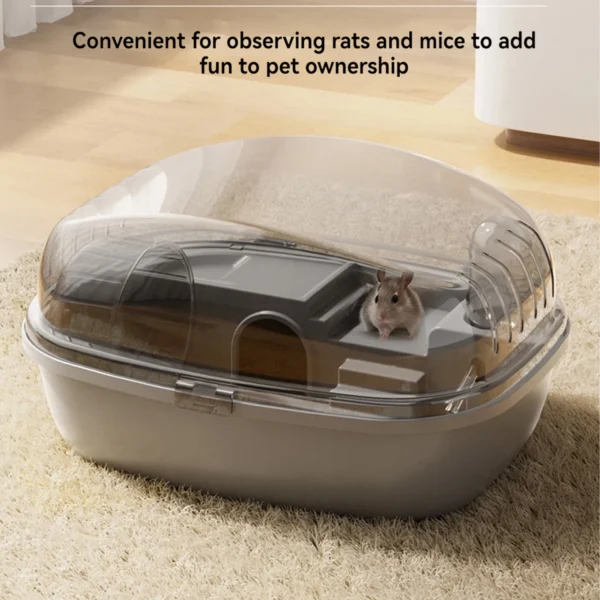 Hamster Cage Ventilation Openable Top Transparent Hamster Habitat House for Bunny Gerbils Hedgehog Mice Small Animals - Image 5