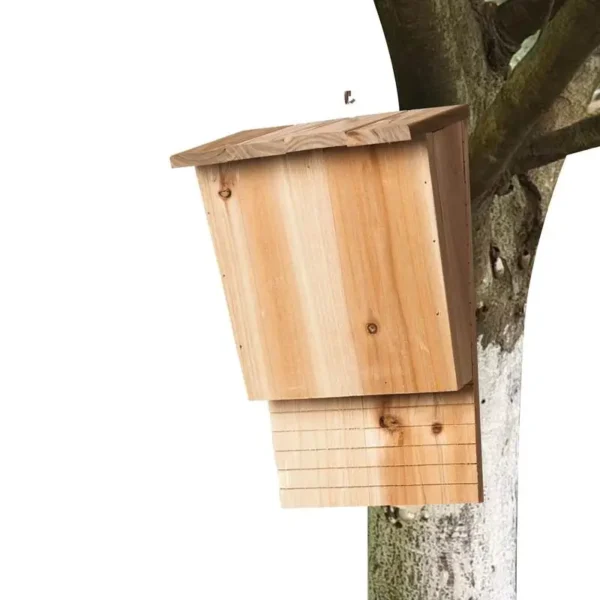 Outside Bat Habitat House Wooden Bat Shelter Outside Bat Habitat House Wooden Decor Wooden Bat Box Shelter & Nest - Image 5