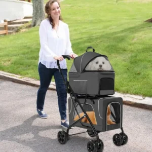 Pet Stroller For Cats Multipurpose Cat Pet Stroller Dog Carrier With Wheels Detachable Double Pet Carrier Cat Carrier Stroller