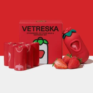 Dogs Garbage Bag Strawberry Aroma Portable Capsule Cat Litter Bags Pets Dogs Toilet Housebreaking Wastebasket Accessories Set